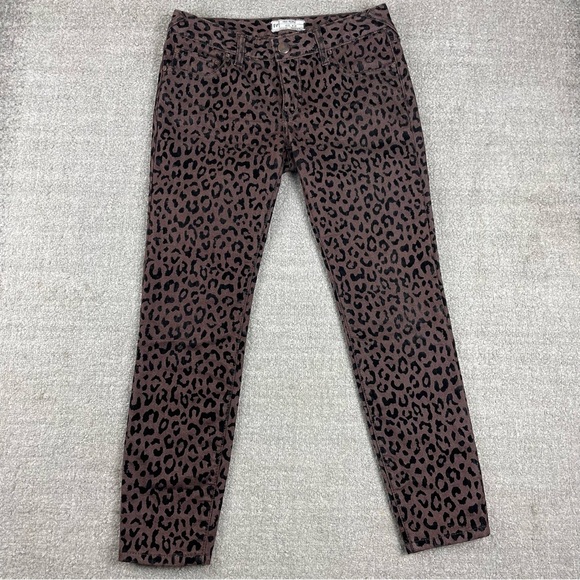 Free People Leopard Print Skinny Jeans - Picture 1 of 12